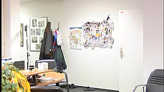 Pregnant brunette blowing old pals dick