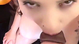 Agatha Mama on a BBC Fucking a Brazilian MILF's Halloween Jack O'lantern