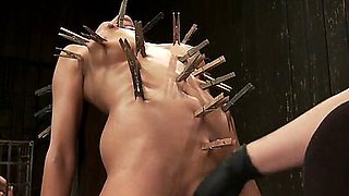 Bound in device lesbian dp fucked part 5