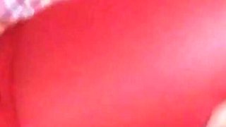 Encasement red nylon blowjob