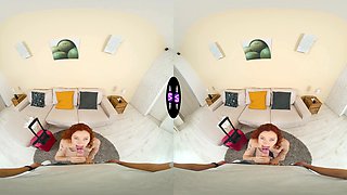Redhead teen Cherry Candle rides cock and gets fucked hard in pov style