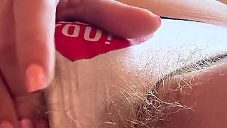 Hairy Amateur Masturbates Her Huge Clit on Her Balcony