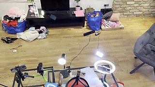 Two hot and horny sexy festival girls and a big penis naked guy to tease and get his precum from the balls