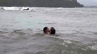 Three beautiful lesbians happy outdoors