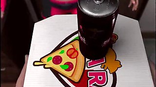 3d - Extra service from deliver pizza with a big tits