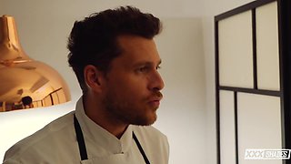 Enjoy Hot Threesome Sex In The Kitchen