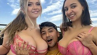 Busty Sluts Angie Faith and Hailey Rose in MFF in Threesome outdoors - Malisa Moir