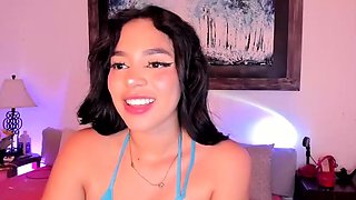 Glamour babe with big boobs masturbates in lingerie