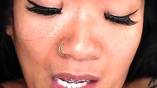 Brand New Asian Starlet Rain Can't Stop Cumming on Her First Porn Star Dick