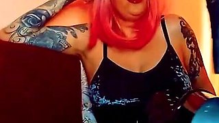 Lady Angela Male Submissive Kneels on the Floor and Licks Black Pvc Thigh High Boots Bot Worship Boot Domination Heels Sucking