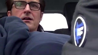 Sexy blonde pierced mature fucked in car