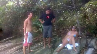 Nude Beach Sex - Blonde MILF & Latino Stud Fuck Hard on Rocks - Public Orgy with Paty Bumbum & El Toro De Oro