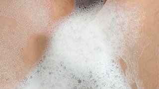 Bubble Bath Dildo Playing