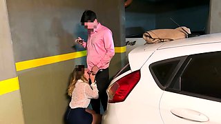 Public parking garage blowage by a real duo - Amazing xxx