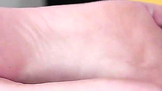 Slut Blonde Blowjob and Footjob a Big Black Dick