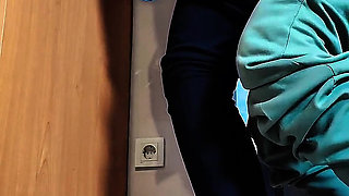 A manager fucks his veiled assistant at work