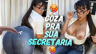 Roleplay Fucking in Pov Your Sexy Latina Secretary in Jeans Cum on Ass