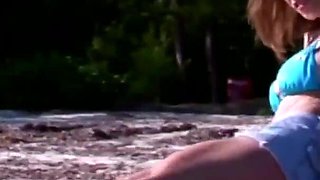 Busty blonde ivana sucking and fucking cock on the beach