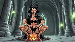 Maleficent and the Magic Pumpkin. Halloween Cartoon