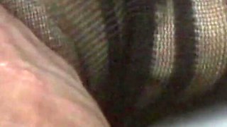 Black nylon fantasy blow job and cum