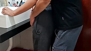 Catching the maid in the bathroom while the wife sunbathes