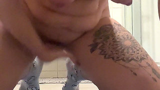 I'm Taking a Shower and I'm All Wet and Sexy! I'm Massaging My Hot Tits and Hairy Pussy and Then I Squirt and Moan Loudly!