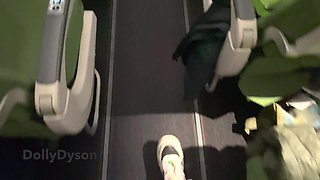 Dolly Dyson on holiday - public hump on the airplane and on the beach deepthroat/ anal/ splashing