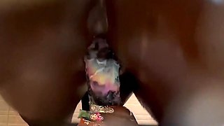 Bathroom Squirt: Big Ass Orgasm with Dildo