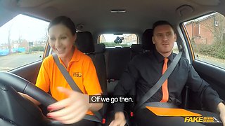 Porn queen Tina Kay creampied in stunning pov - faux driving school