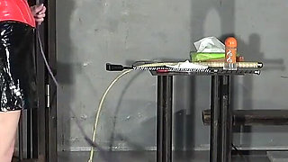 Two Masochists Push Each Other's Asses with Anal Dildos Inserted, Masturbation Show, Licking and Cleaning Own Semen