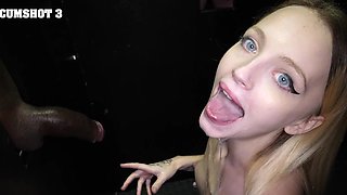 Blonde beauty Kate Bloom swallows cum through gloryhole