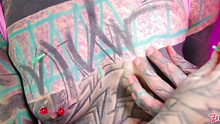 Solo Tattoo Girl Anal Masturbation - Self Assfuck