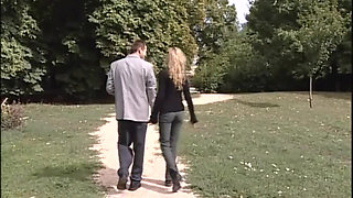 Pretty blonde babe ass fuck in the bedroom