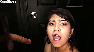 Compilation of 5 pornstars swallowing cum through a hole