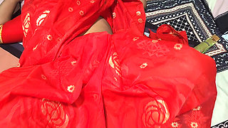 New Bangladeshi red saree sex video. Bangla voice hot sex video
