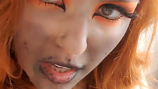 Halloween Teen Slut Squirting & Pissing Then Licking It up