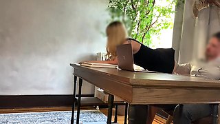 Blonde milf secretary pleases her boss mid meeting