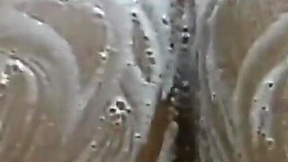 Wasshing my big bubble butt at shower in the bathroom