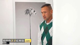 Chesty pink-haired beauty Lily Lou will do anything to take a rail on her bf dad's Big Cock - brazzers