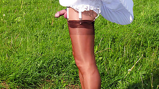 Naughty Fotoshooting In Public - with self facial at home