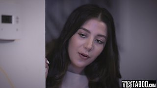 Heavy-breasted mom 3some orgy with petite Spic