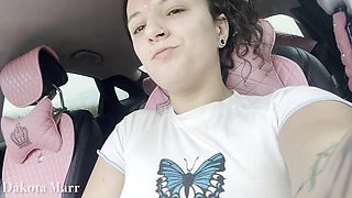 Public Masturbation While Driving Dakota Marr Outdoors Orgasm Finger Fucking Solo