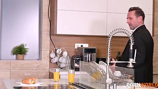 Petite Slut Francys Belle Opens Tight Holes to Three Cocks GP2241