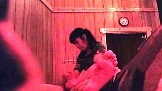 Sweet brunette pussy massage hidden cam