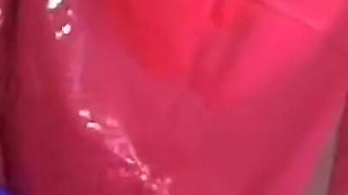 Vintage Red Latex Lingerie Glory Hole Action P2