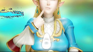 Royal Training - Zelda has made a floating light and is masturbating and fucking herself