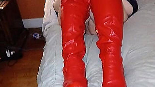Nurse Vicki in Red Thigh High Boots Photos Turned to Video