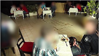 Public Extreme! 3-er In The Restaurant! Alexandra Wett