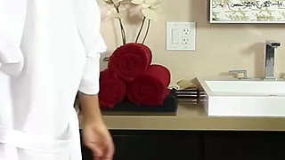 Tattooed brunette babe gets fucked and jizzed in her mouth