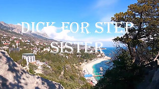 Outdoor Erotica, a Girl with a Stunning Figure Shows Her Magnificent Ass Against the Backdrop of the Sea and Mountains.